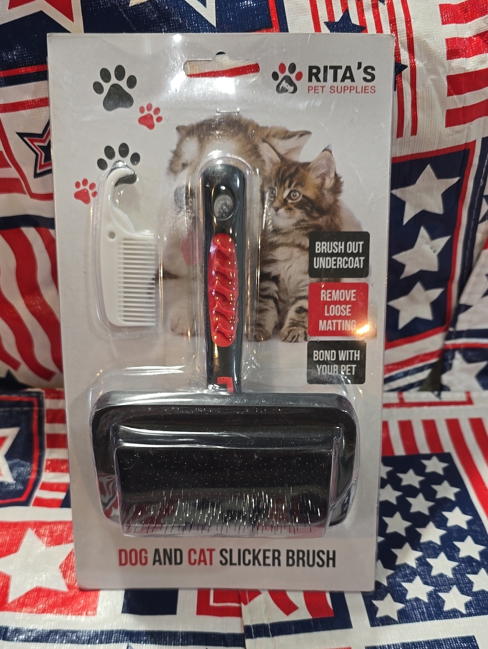 Black and Red Dog & Cat Slicker Brush